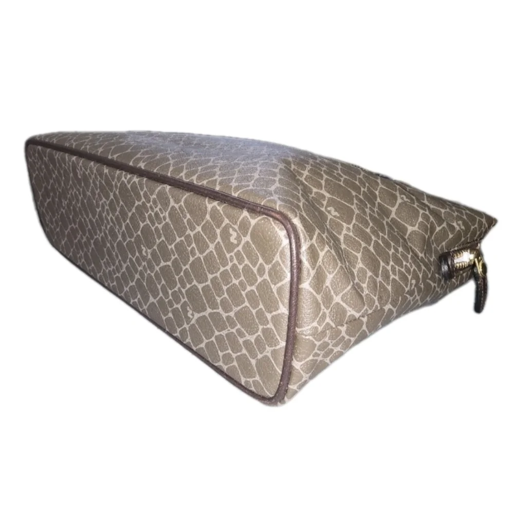 Classic Nina Ricci Brown Patterned Tote Bag